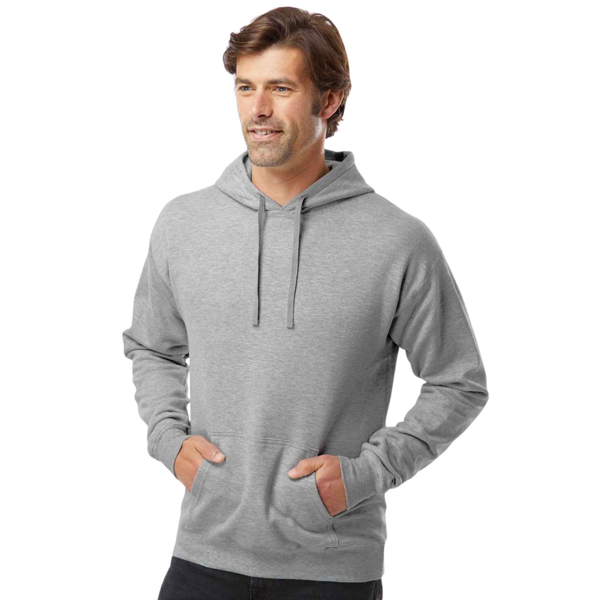 Hanes Men's Perfect Sweats Hooded Sweatshirt 80/20 Ring-Spun Cotton/Polyester Pullover Cozy Soft Winter Hoodie (Light-Steel, M)
