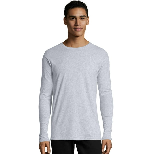 Hanes Men's Perfect-T Long Sleeve T-Shirt Ash S