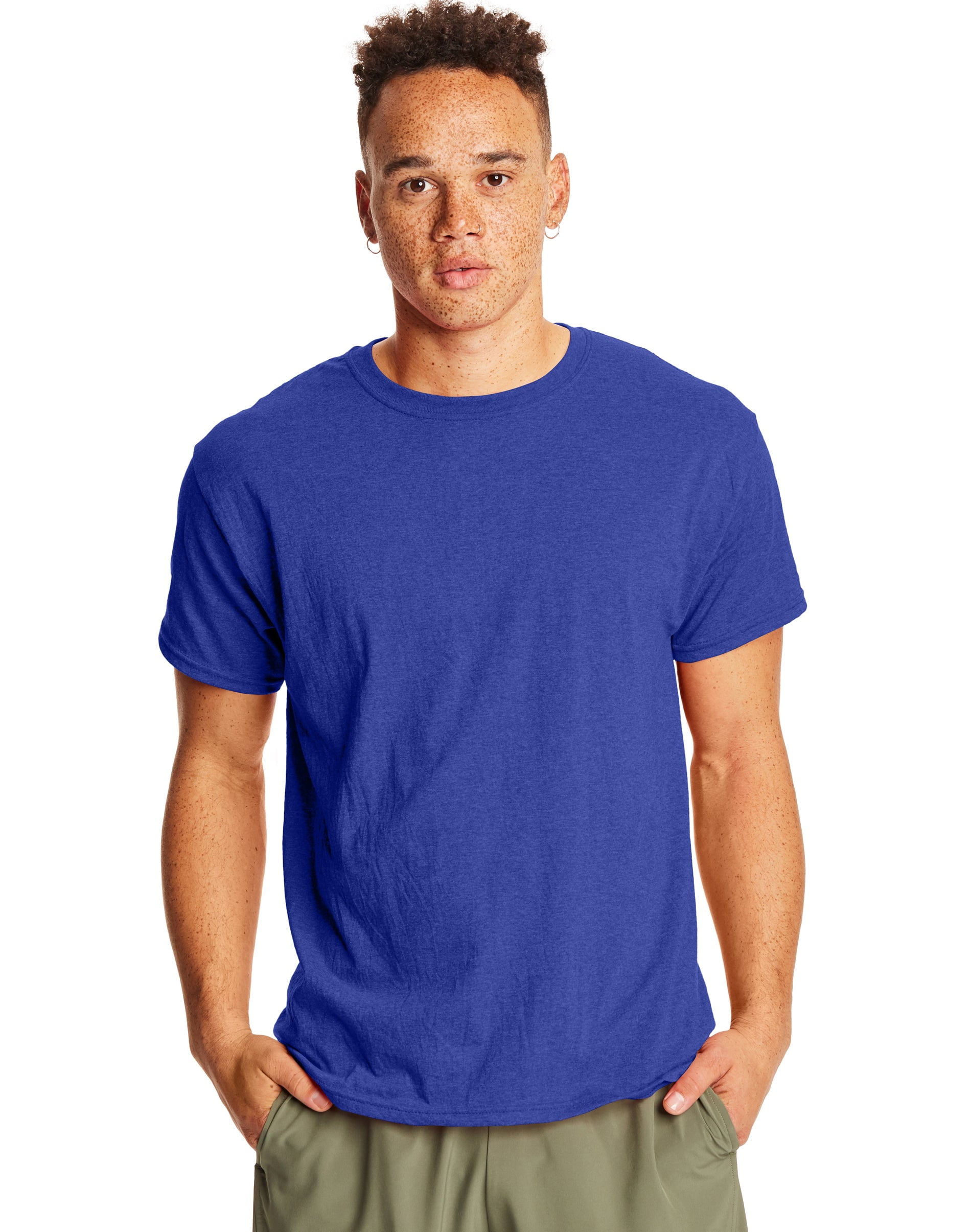 Hanes Perfect-T Unisex Tri-Blend Short Sleeve T-Shirt Athletic Royal ...