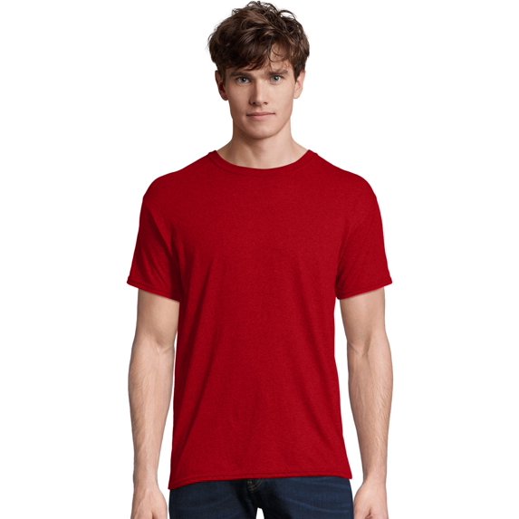 Hanes Perfect-T Unisex Tri-Blend Short Sleeve T-Shirt Deep Red Heather S