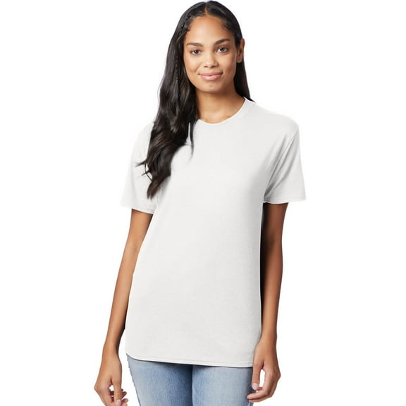 Hanes Perfect-T Unisex Tri-Blend Short Sleeve T-Shirt Eco White M