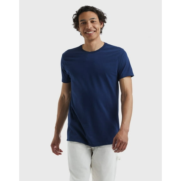 Hanes Perfect-T Unisex Tri-Blend Short Sleeve T-Shirt Solid Navy L