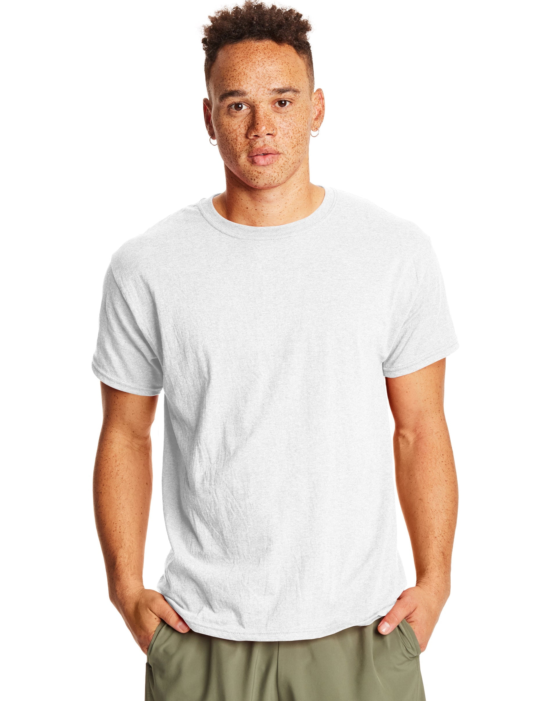 Hanes Men's Perfect-T Tri-Blend Short Sleeve T-Shirt White XL - Walmart.com