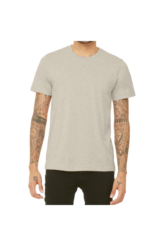 Men's Perfect-T Triblend T-Shirt, UPF 40+ Sun Protection, Soft Cotton Blend Tee, Sand Heather, L