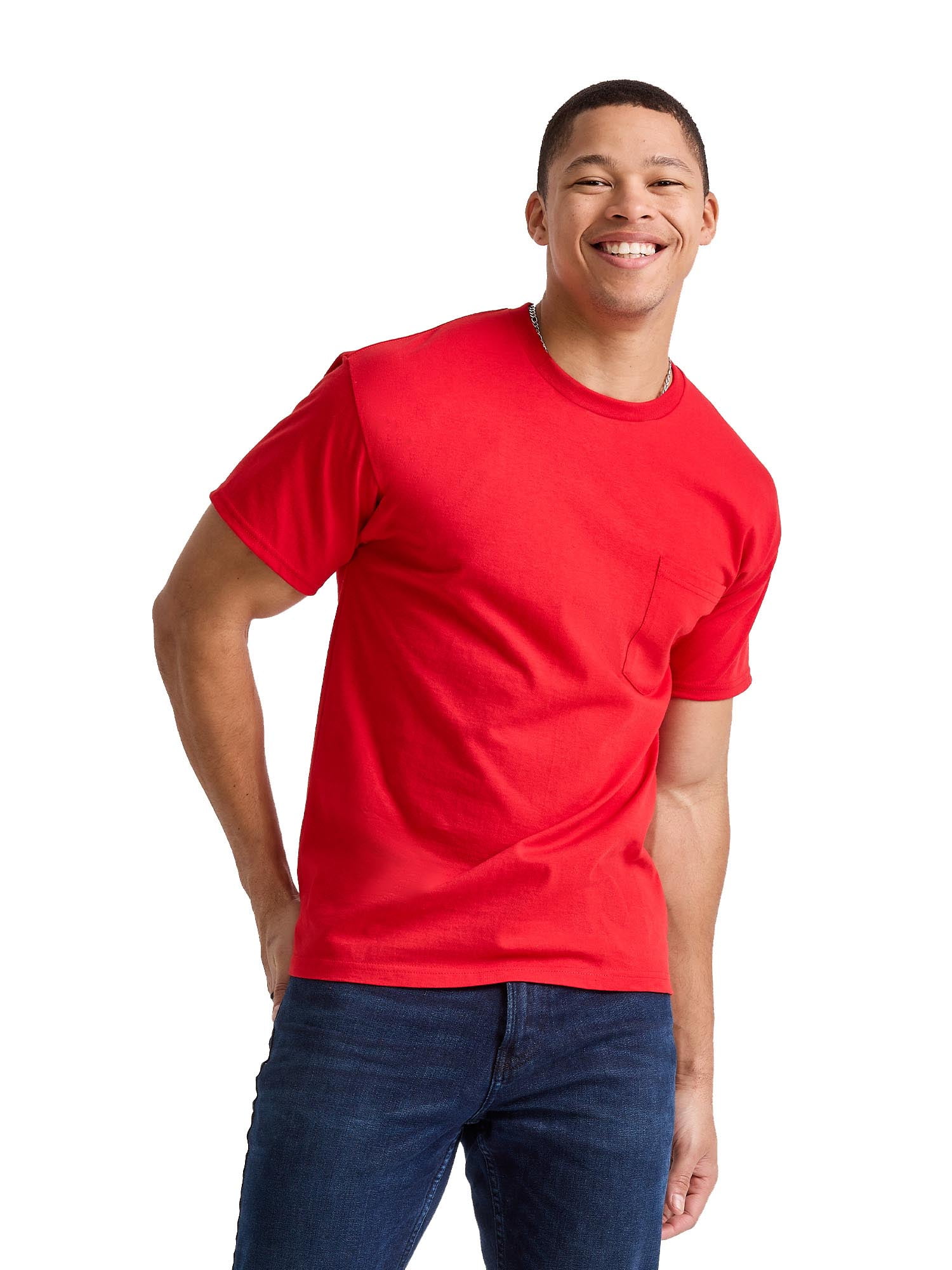 Hanes Men's Pocket T-Shirt Cotton Short Sleeve Tee Crewneck Classic Fit Essentials, Sizes S-3XL