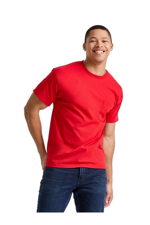Men's Pocket T-Shirt Cotton Short Sleeve Tee Crewneck Classic Fit Essentials, Sizes S-3XL