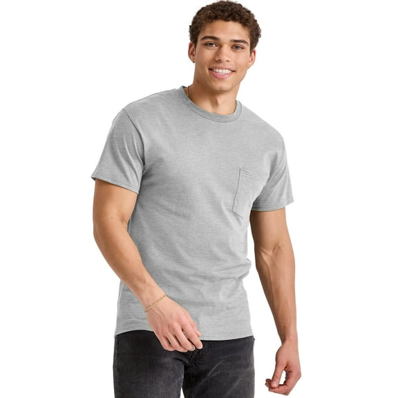 Hanes Men's Pocket T-Shirt Cotton Short Sleeve Tee Crewneck Classic Fit Essentials, Sizes S-3XL