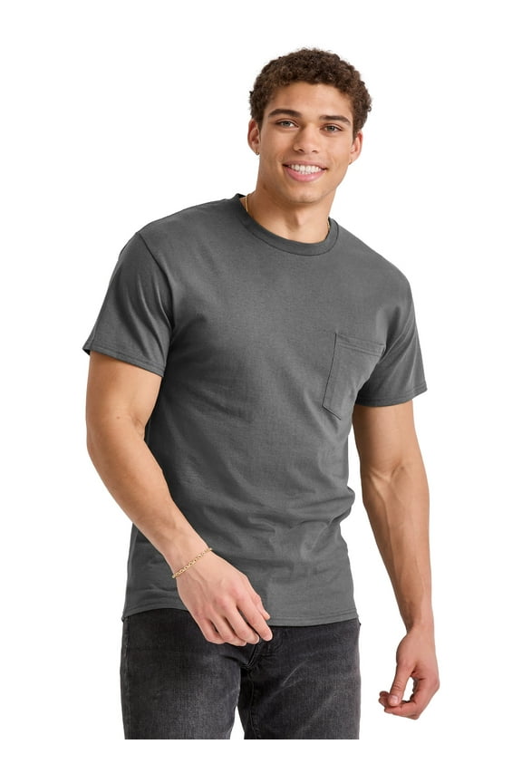 Men's Pocket T-Shirt Cotton Short Sleeve Tee Crewneck Classic Fit Essentials, Sizes S-3XL
