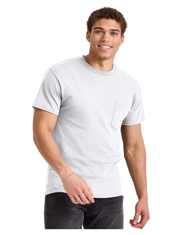 Essentials Men's Short Sleeve Pocket T-Shirt, 100% Cotton 