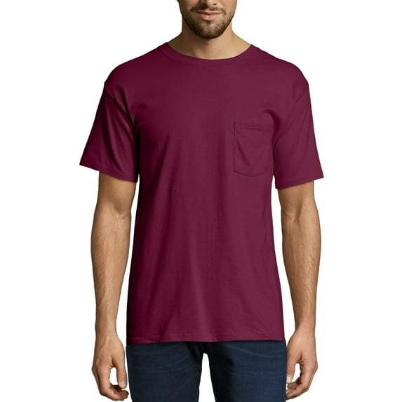 Hanes Men's Premium Beefy-T Short Sleeve T-Shirt With Pocket, Up to Size 3XL