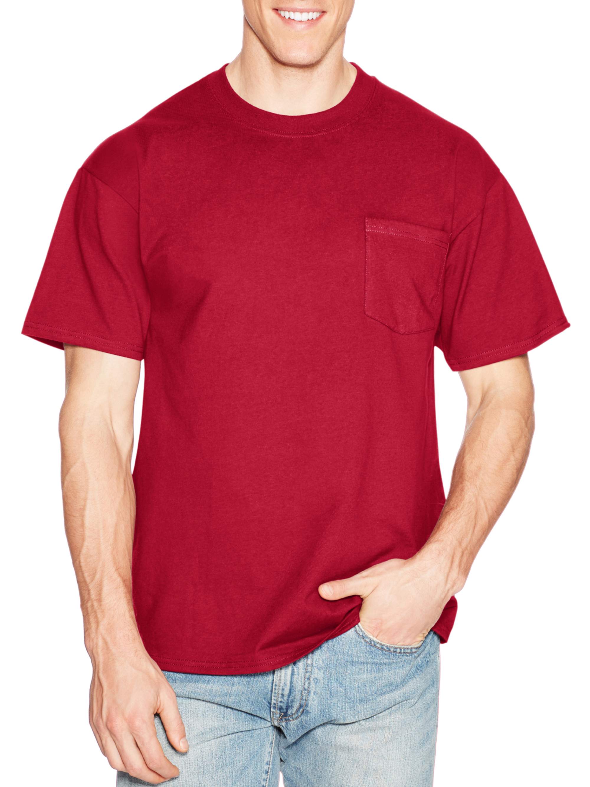 Hanes Men's Premium Beefy-T Short Sleeve T-Shirt With Pocket, Up to Size 3XL - image 1 of 6