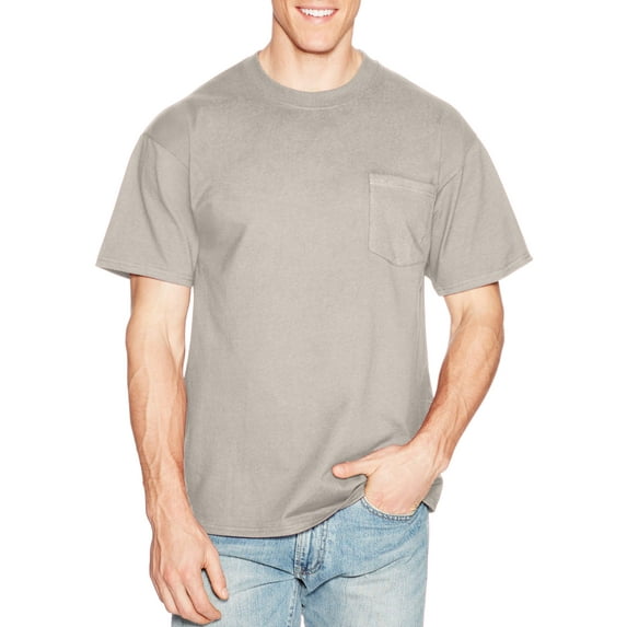 Hanes Men's Premium Beefy-T Short Sleeve T-Shirt With Pocket, Up to Size 3XL