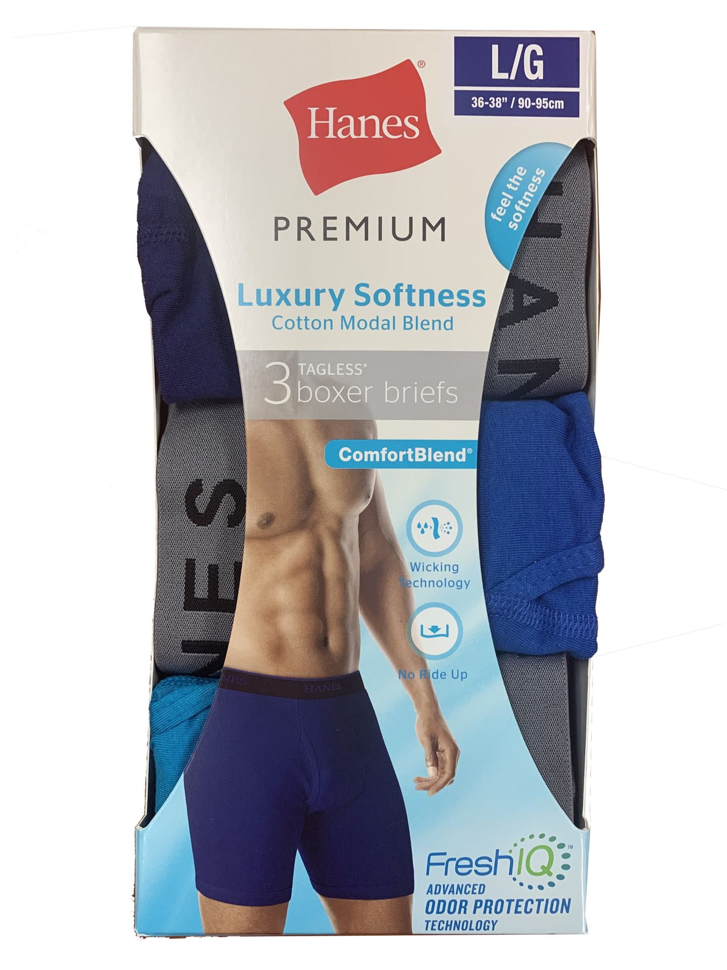 Hanes Men's Knit Boxers 6-Pack Cotton Modal Blend Premium Luxury