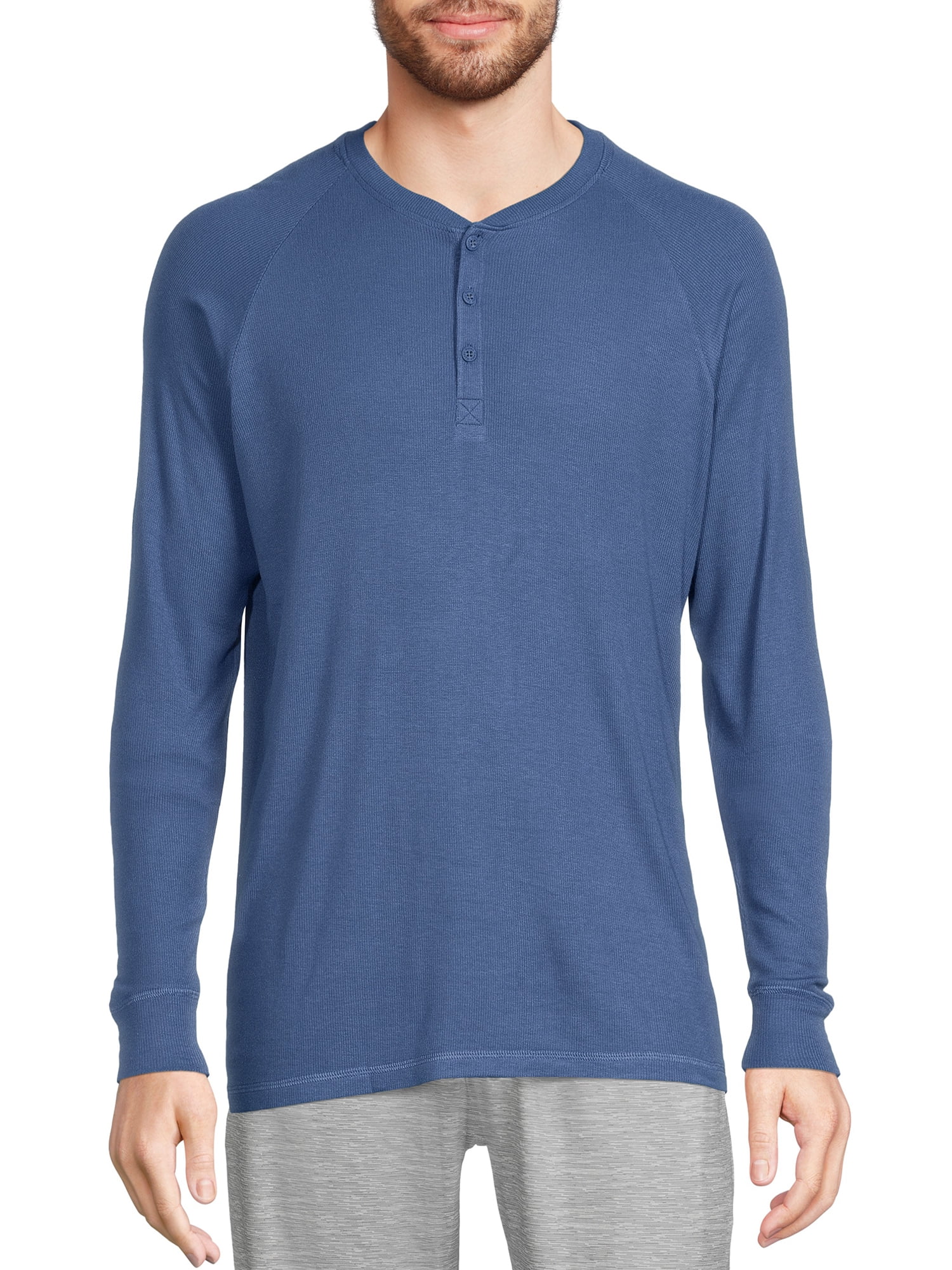 Hanes Men’s Ribbed Modal Spandex Henley Pajama Top