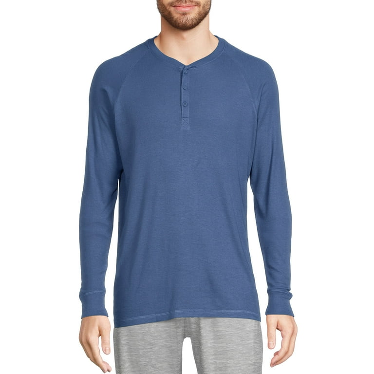 Hanes Men s Ribbed Modal Spandex Henley Pajama Top Walmart