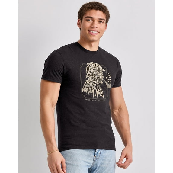 Hanes Men's Sherlock Holmes Graphic Tee Holmes/Black M