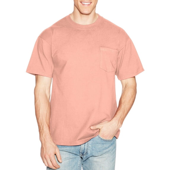 Hanes Men's Short-Sleeve Beefy T-Shirt with Pocket XX-Large Candy Orange