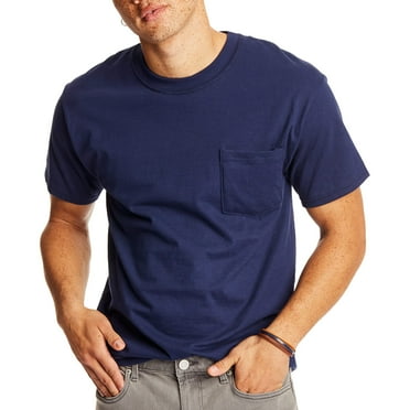 Hanes Men's Short-Sleeve Beefy T-Shirt with Pocket XX-Large Navy