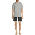 thumbnail image 1 of Hanes Men's Short Sleeve Cotton Modal Sleep Tee and Woven Stretch Sleep Jam Set, 1 of 4