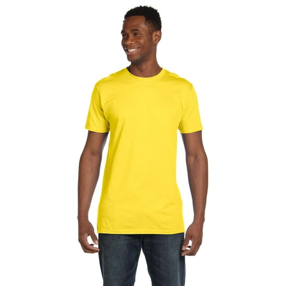 Hanes Men's Short Sleeve Crew Neck Cotton T-Shirt, Yellow