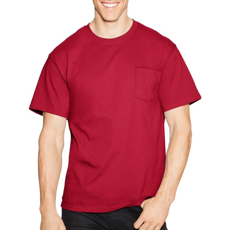 Hanes Men s Short Sleeve Pocket Tee Value Pack 2 pack Walmart