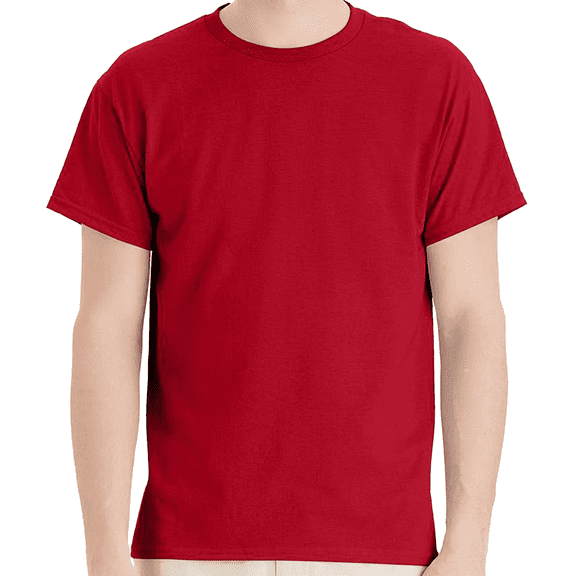 Hanes Men's Short Sleeve T-Shirt, Ecosmart Crewneck Shirt Casual Deep Red Single Tees, Size S