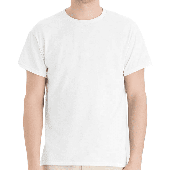 Hanes Men's Short Sleeve T-Shirt, Ecosmart Crewneck Shirt Casual White Single Tees, Size S