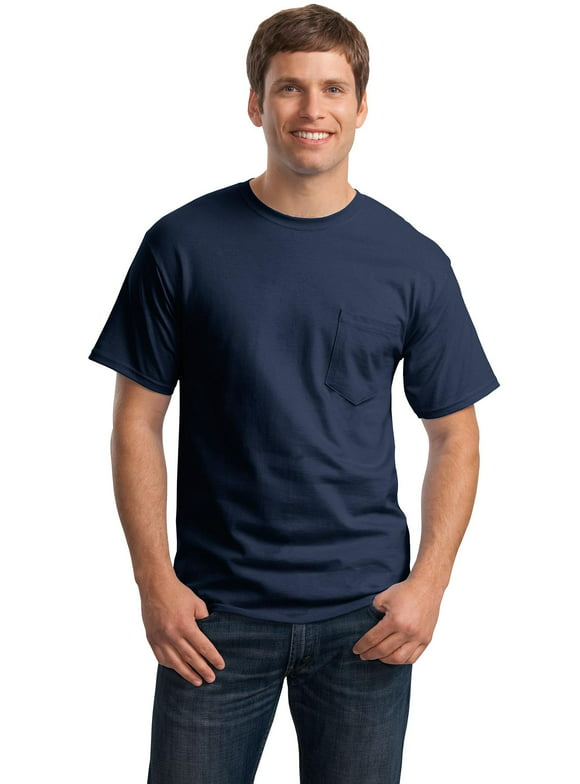 Hanes Men's Short Sleeve Tagless 100% Cotton T-Shirt with Pocket - 5590