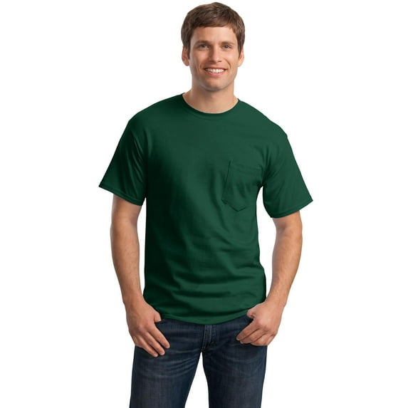 Hanes Men's Short Sleeve Tagless 100% Cotton T-Shirt with Pocket 5590