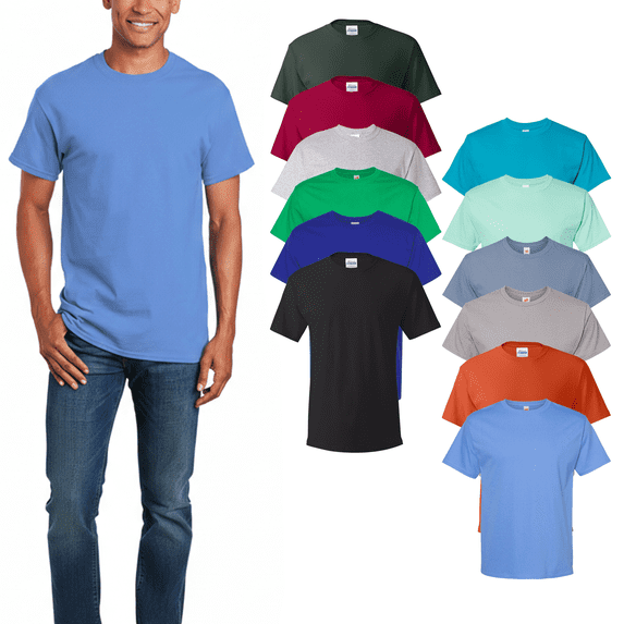 Hanes Men’s Short Sleeve Tee - 12 Pack, Assorted Color Essential 100% Cotton Crew Neck T-Shirt, 3XL