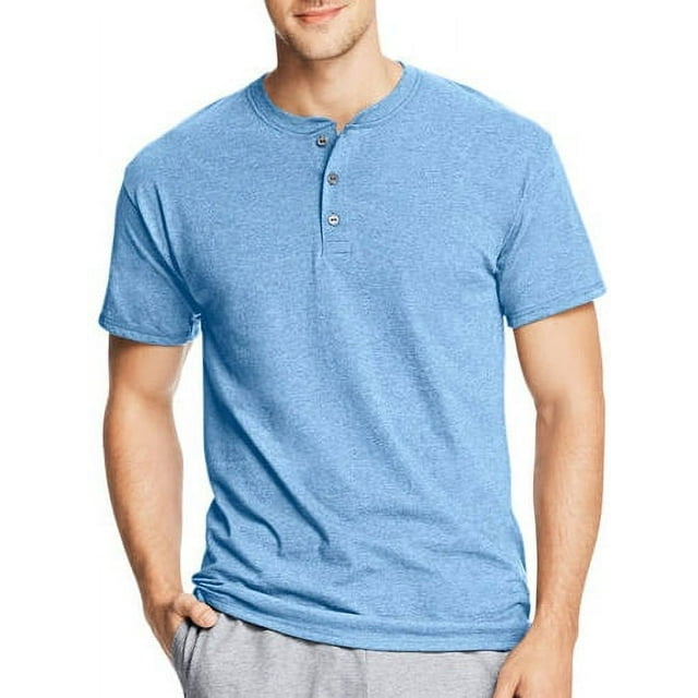 Hanes Men's Short Sleeve X-Temp Henley - Walmart.com