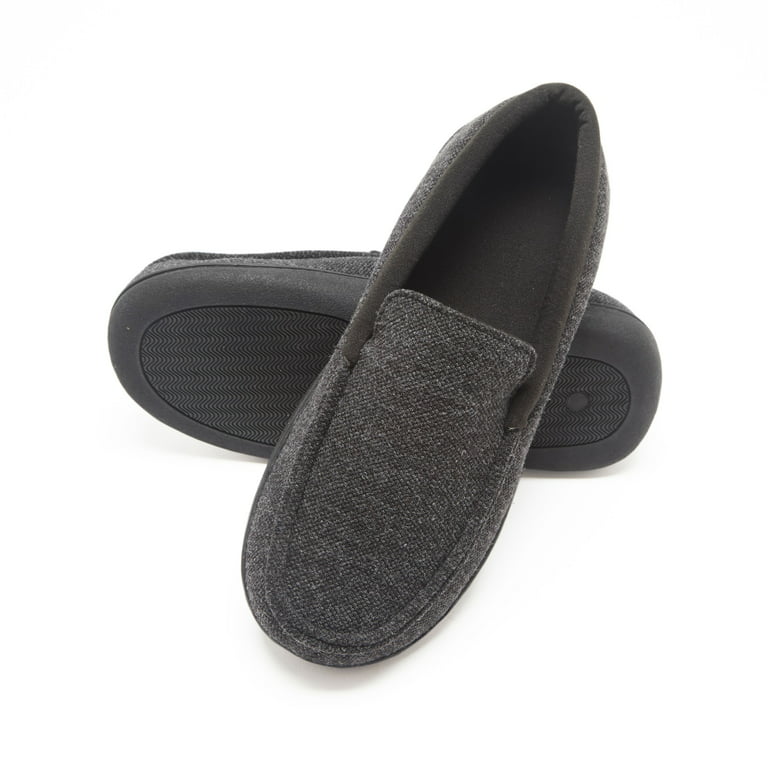 Mishansha Comfort House Shoes for Men Canvas Slip on Shoes Men's Slippers  Lightweight Mules Black
