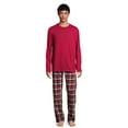 thumbnail image 1 of Hanes Men’s Slub Jersey Top and Ultra Soft Flannel Sleep Pants Set, 2-Piece, Sizes S-5XL, 1 of 5