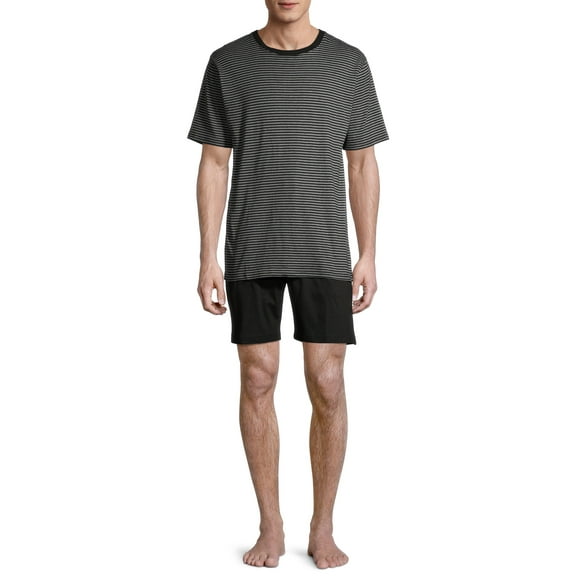 Hanes Men's Soft Modal Pajama Short Sleeve Top and Short Set