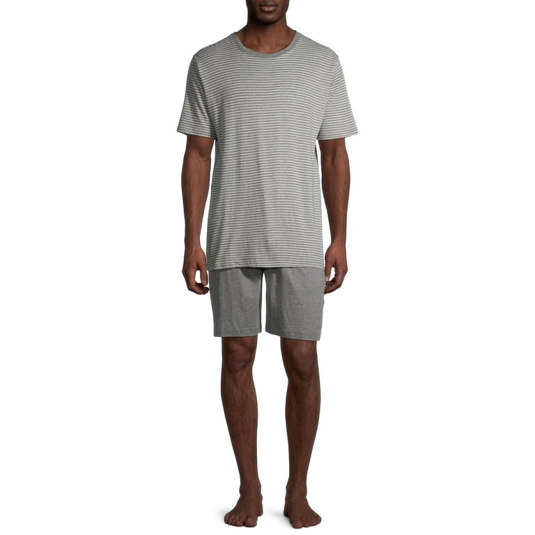Hanes Men s Soft Modal Pajama Short Sleeve Top and Short Set Walmart