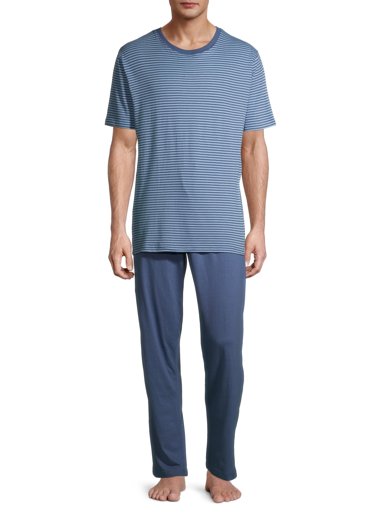 Hanes Men's Soft Pajama Short Sleeve Top and Pants Set