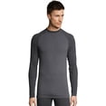 thumbnail image 1 of Hanes Men's Space Dye 4-Way Stretch Thermal Crewneck Asphalt/Asphalt M, 1 of 3