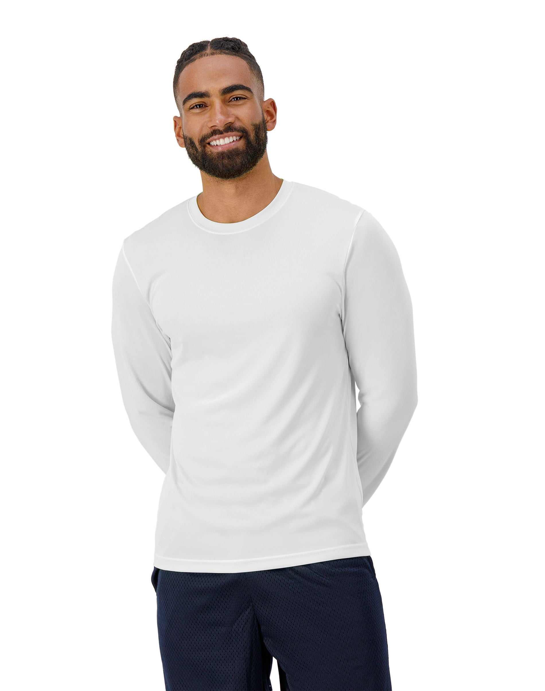 Hanes Cool DRI Performance Long Sleeve T-Shirt, Quick-Drying Training Tee, UPF 40+