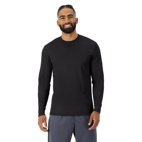 Hanes Sport Cool DRI Men's Performance Long Sleeve T-Shirt Black M