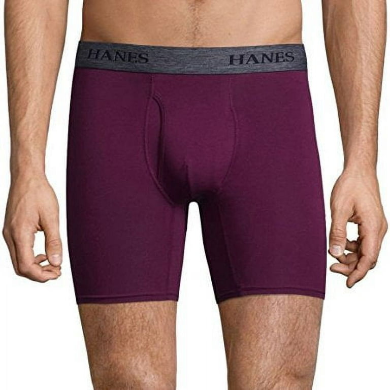 6 PACK Men's Boxer Briefs Underwear 100% Cotton Trunk Shorts Black Gray Lot  S-3X