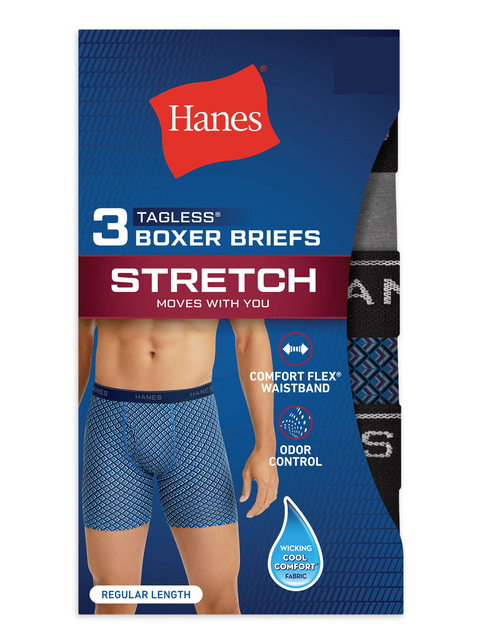 Hanes Men's Stretch Fashion Boxer Briefs, 3 Pack - Walmart.com
