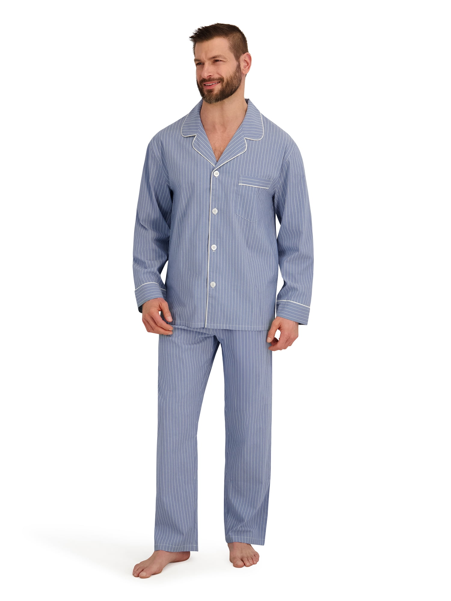 Hanes Men's Stretch Woven Pajama Set, 2-Piece, Sizes S-2XL