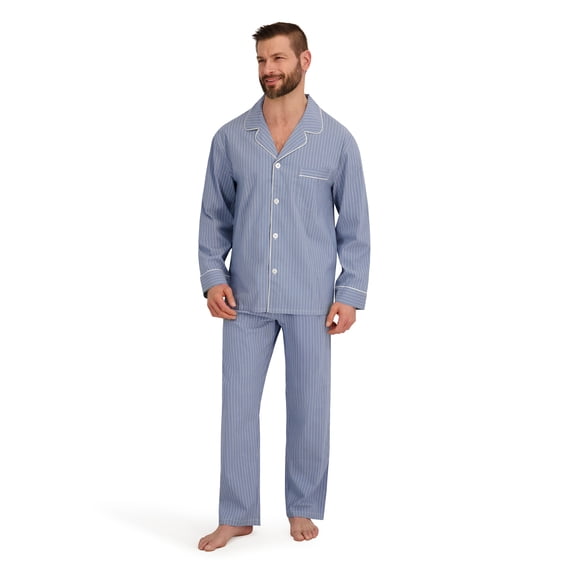 Hanes Men's Stretch Woven Pajama Set, 2-Piece, Sizes S-2XL