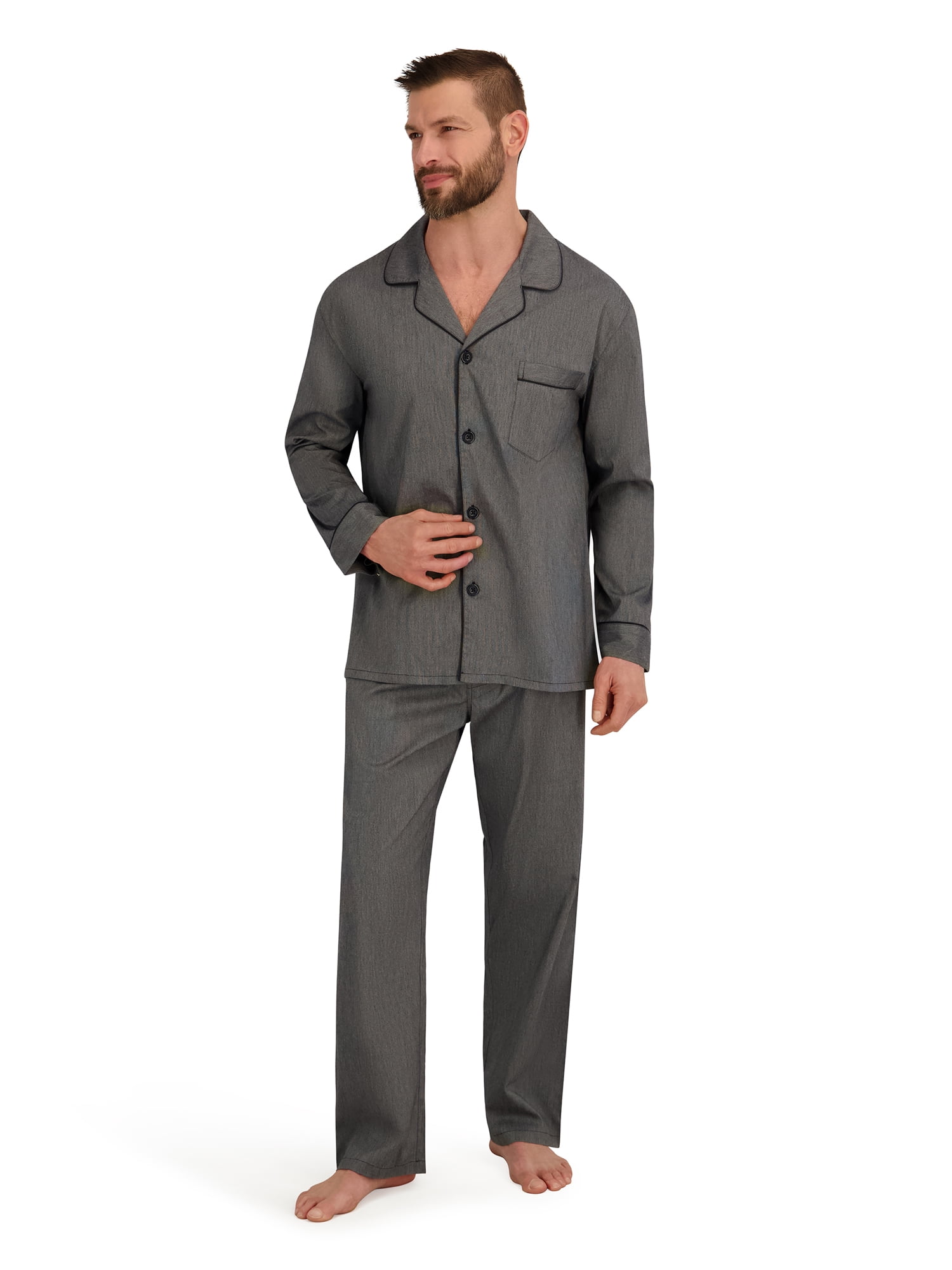 Hanes Men's Stretch Woven Pajama Set, 2-Piece, Sizes S-2XL