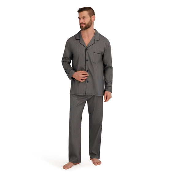 Hanes Men's Stretch Woven Pajama Set, 2-Piece, Sizes S-2XL