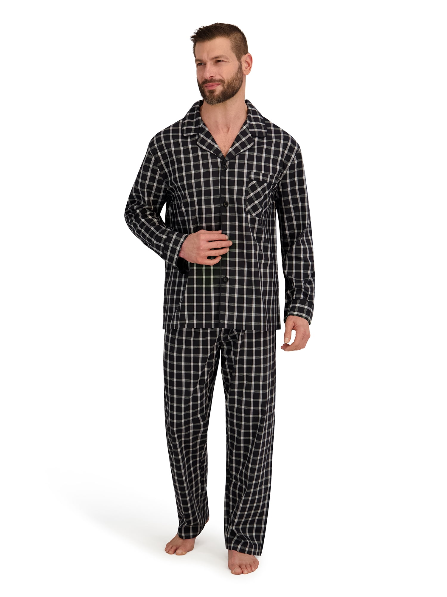 Hanes Men's Stretch Woven Pajama Set, 2-Piece, Sizes S-2XL