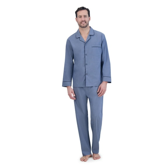 Hanes Men's Stretch Woven Shirt and Pants Pajama Set, 2-Piece, Sizes S-2XL