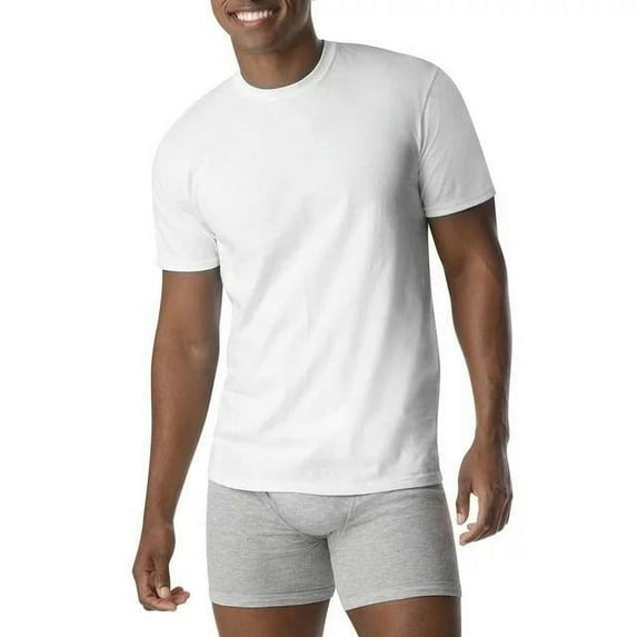Hanes Men's Super Crew Neck T-Shirt Undershirts, 100% Comfortsoft Cotton - White, XL Pack of 10