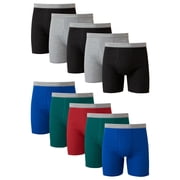 Underwear Boxer Briefs, 10-Pack, Super Value Boxer Briefs, Moisture-Wicking