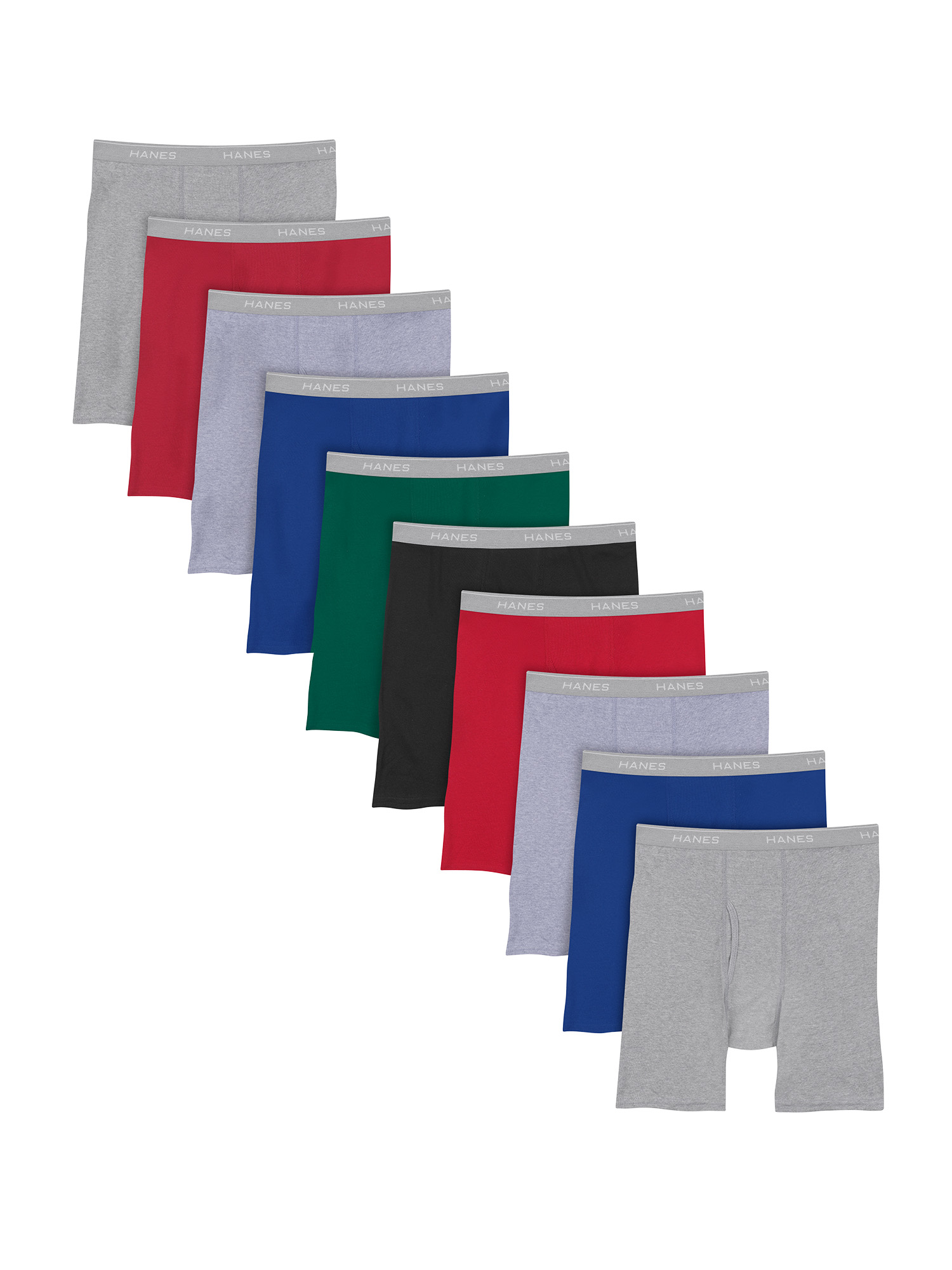 Hanes Men's Super Value Pack Assorted Boxer Briefs, 10 Pack - image 1 of 9